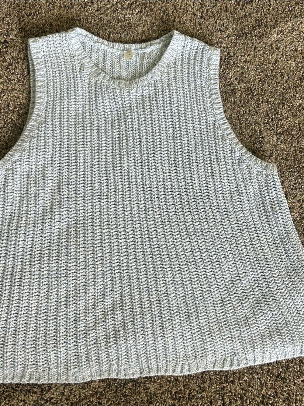 Sleeveless Knit Tank Top in light blue xl